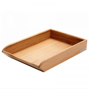 Wood storage tray for office