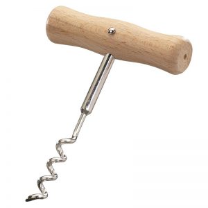 Plastic free wooden corkscrew without plastic