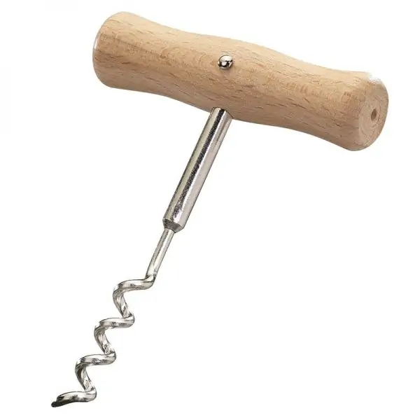Plastic free wooden corkscrew without plastic