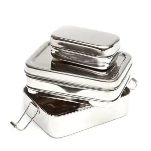 Stainless steel bread box without plastic - stainless steel lunch box