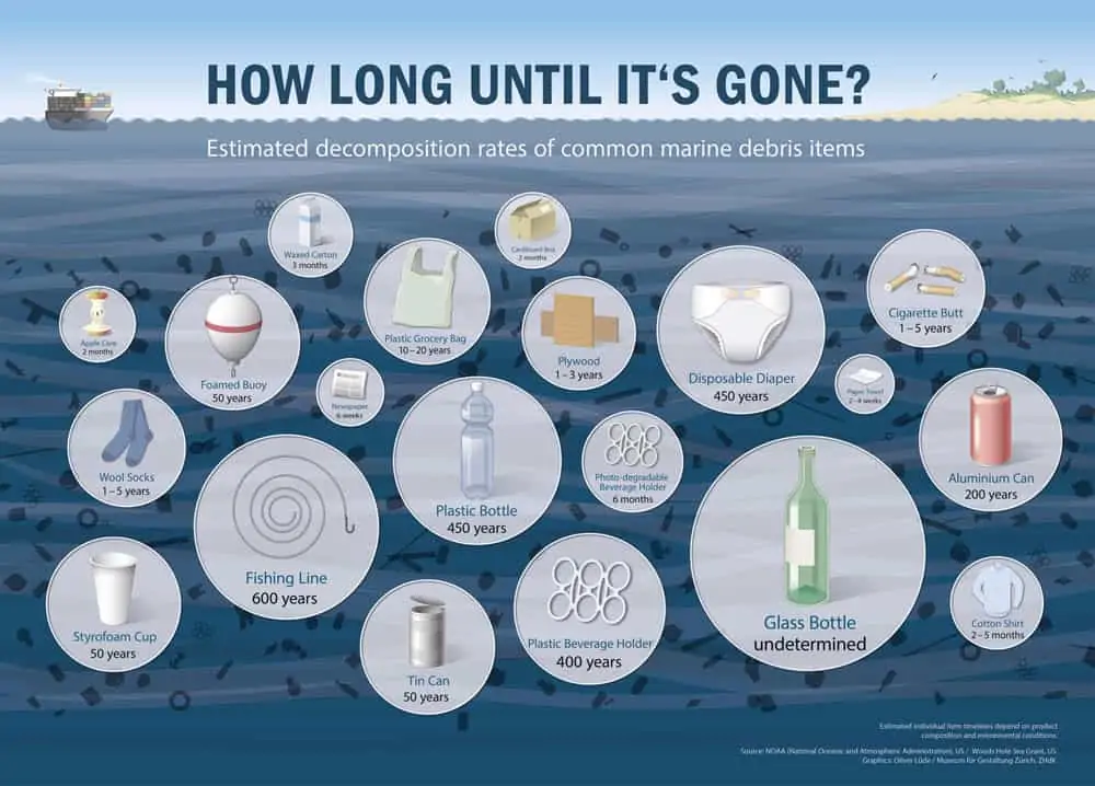 Plastic waste in the sea and the environment