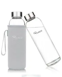 Glass drinking bottle without plastic - tap water