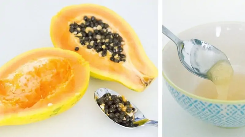 Face scrub DIY recipe with papaya and honey