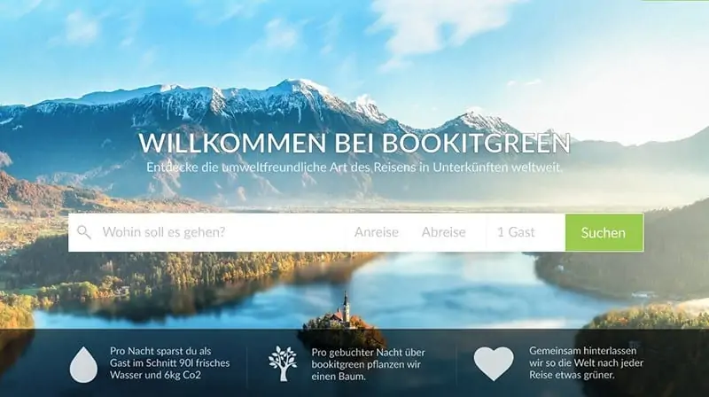 Nachhaltige Unterkünfte mit bookitgreen finden und buchen