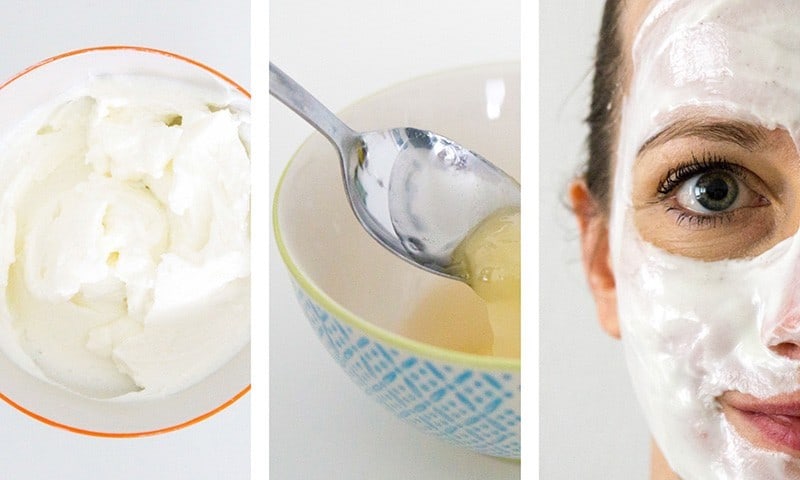 DIY face scrub with sugar, honey and cottage cheese