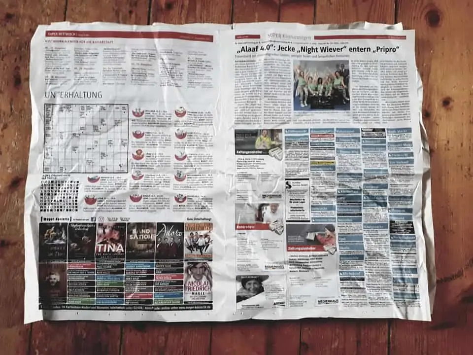 Folding garbage bags from newspaper