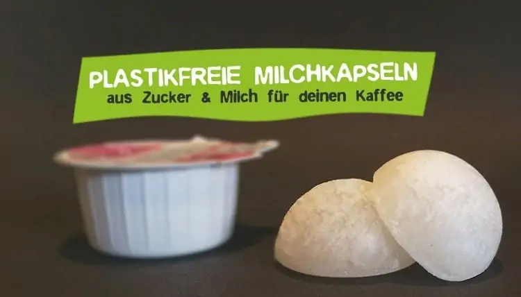 Plastic free milk capsules made from sugar and milk