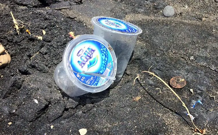 Absurd plastic packaging for water
