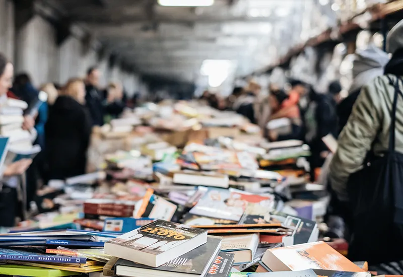 Buy used books at flea markets