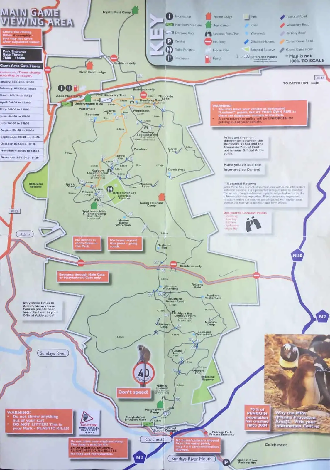 Addo Elephant National Park Map Self Drive Safari