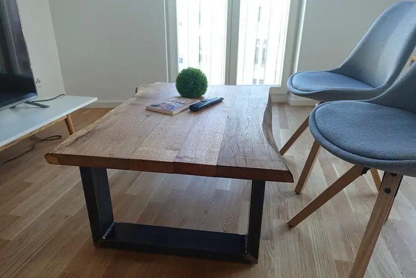 DIY coffee table build yourself from wooden planks