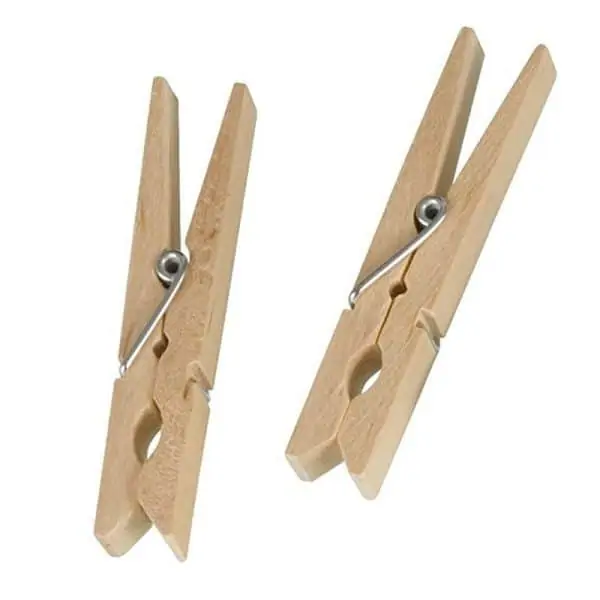 Plastic free wood clothespins without plastic