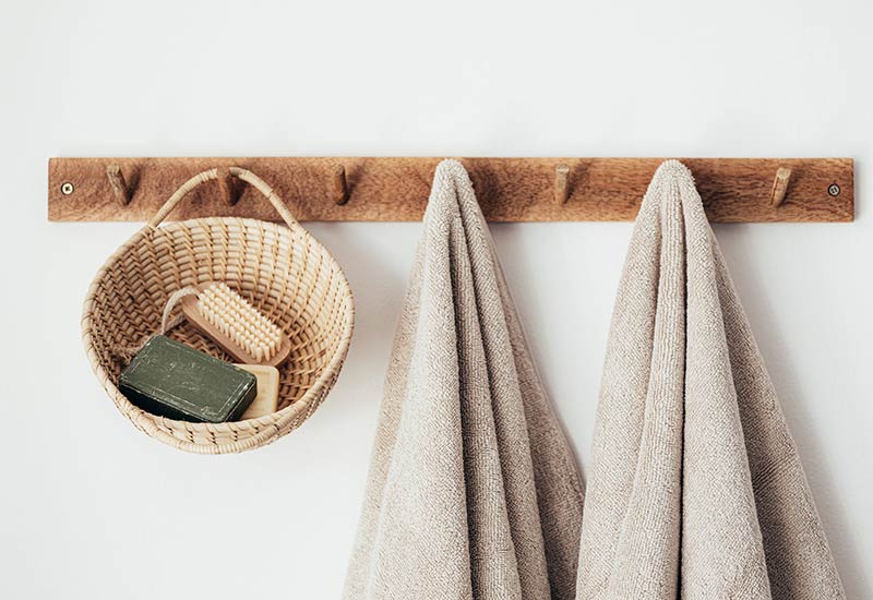 Zero Waste Bathroom Towel Rack