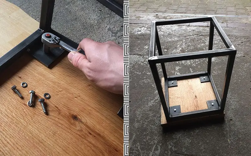 DIY Nachttisch selber bauen - aus Holz und Metall