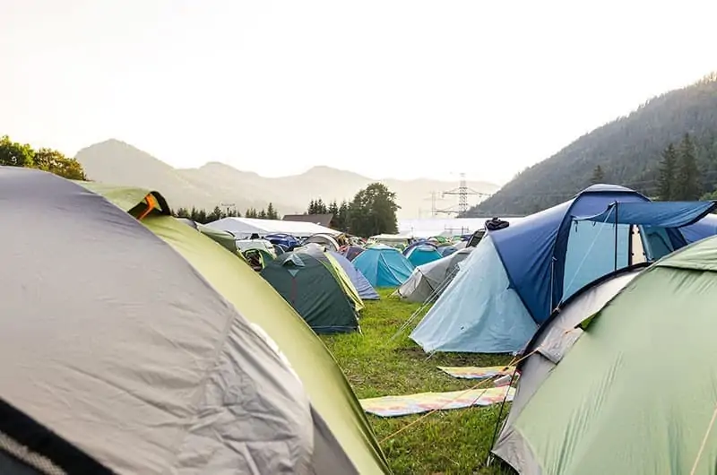 Zelte auf dem Zero Waste Festival
