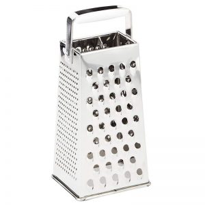 Stainless steel kitchen grater without plastic