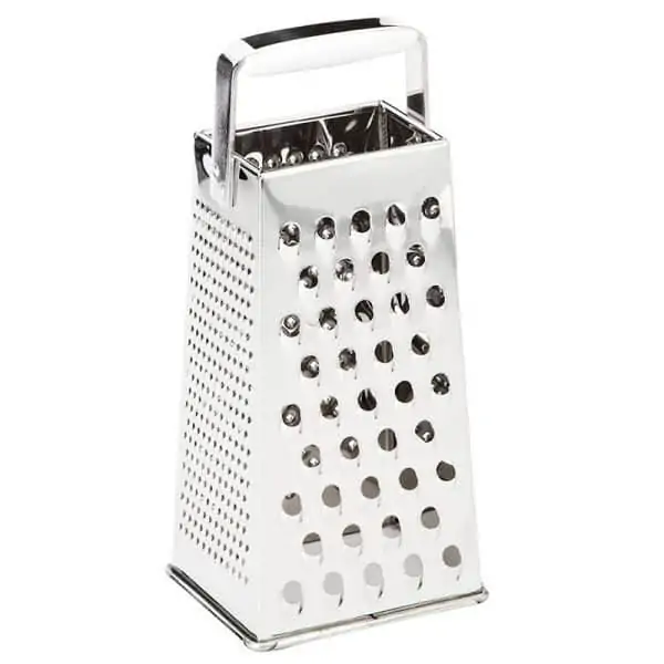 Stainless steel kitchen grater without plastic
