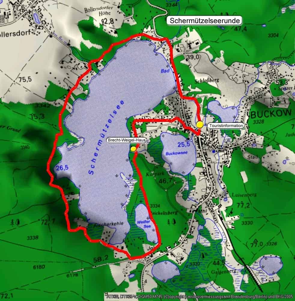 Hiking map Schermützelsee Märkische Schweiz