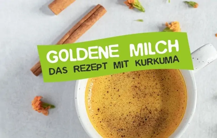 Golden milk recipe with turmeric