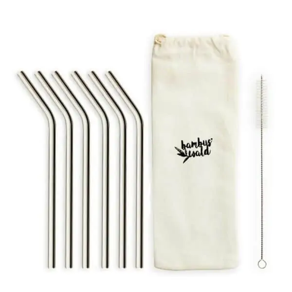 Stainless steel straws without plastic steel drinking straws set