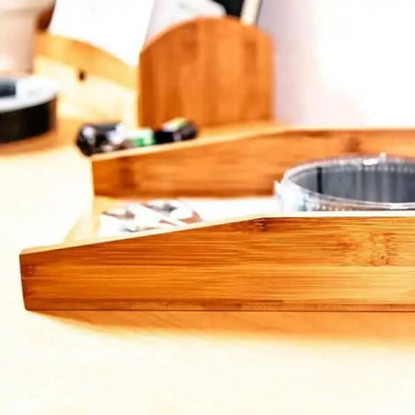 Storage tray without plastic made of bamboo wood