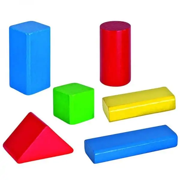Colorful wooden building blocks for kids toys