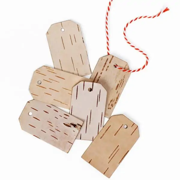 Sustainable birch wood gift tags