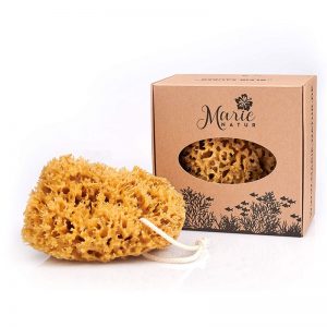Sustainable natural sponge with cord
