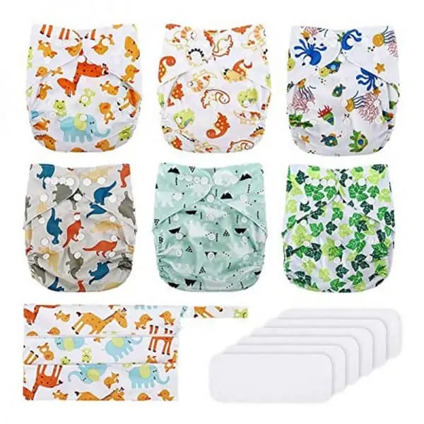 Reusable cloth diapers set