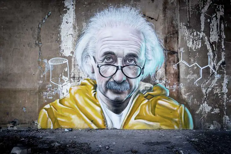 Ein Graffiti, dass den Wissenschaftler Albert Einstein zeigt