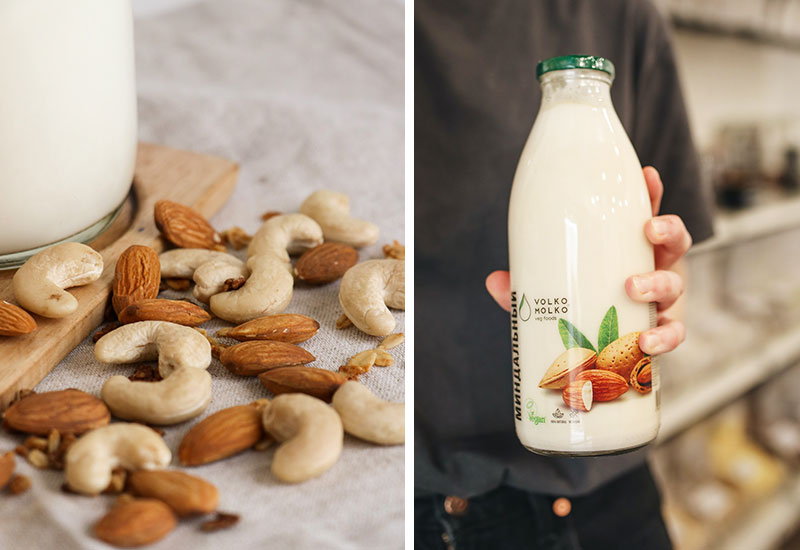 Almond milk as a vegan milk substitute