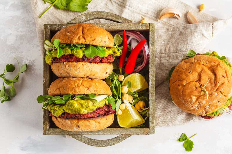 Vegane Burger als nachhaltige Insekten Alternative