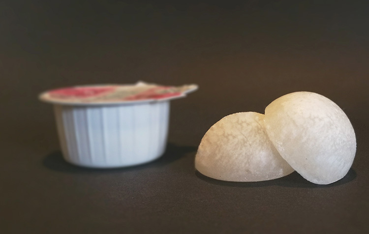 Plastic free milk capsules made from sugar and milk