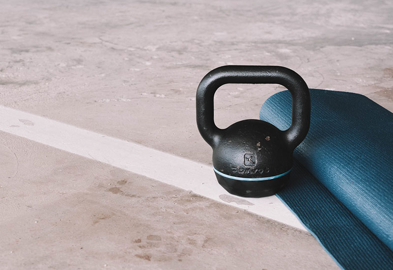 Exercise at home with a kettlebell