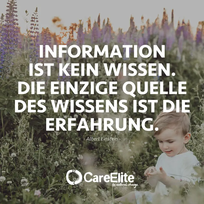 "Information ist kein Wissen. Die einzige Quelle des Wissens ist die Erfahrung." (Zitat von Albert Einstein)