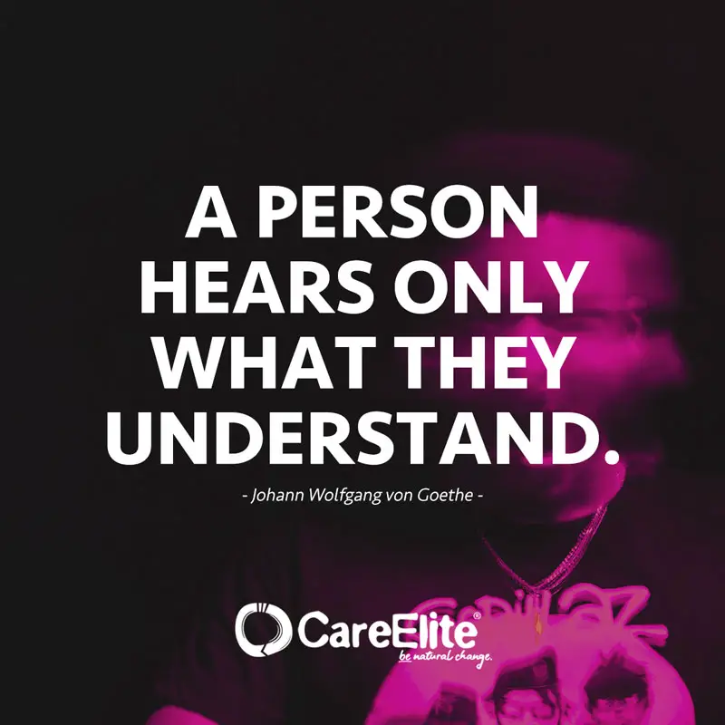 "A person hears only what they understand." (Quote by Johann Wolfgang von Goethe)