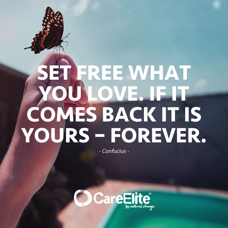 "Set free what you love. If it comes back it is yours - forever." (Quote by Confucius)