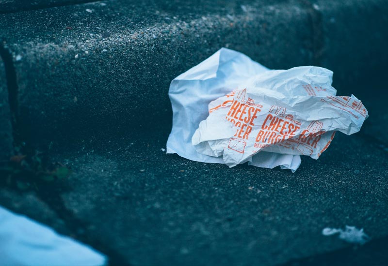 Too much packaging waste due to fast food