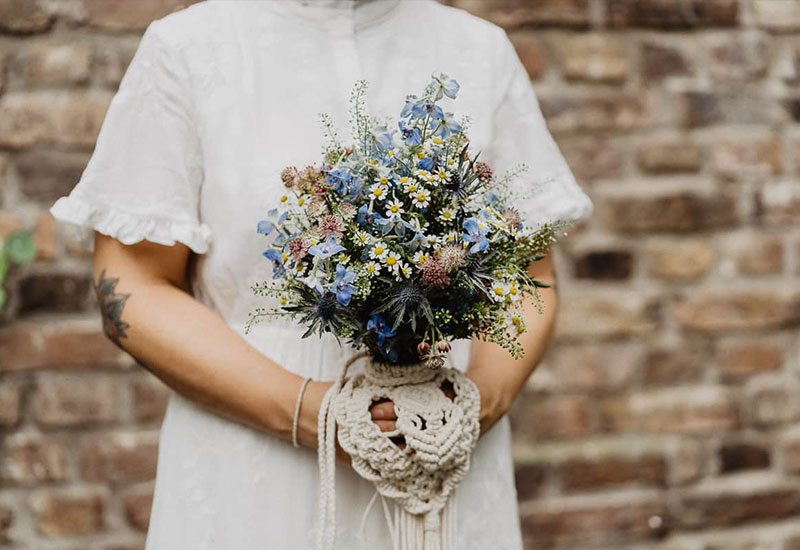 Sustainable bouquet on wedding