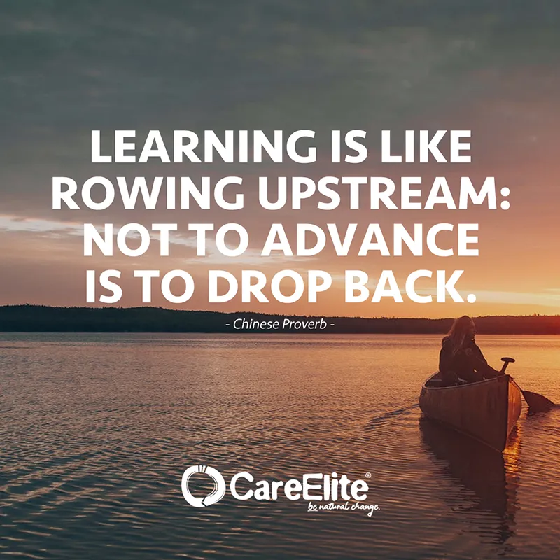 "Learning is like rowing upstream; not to advance is to drop back." (Chinese proverb)