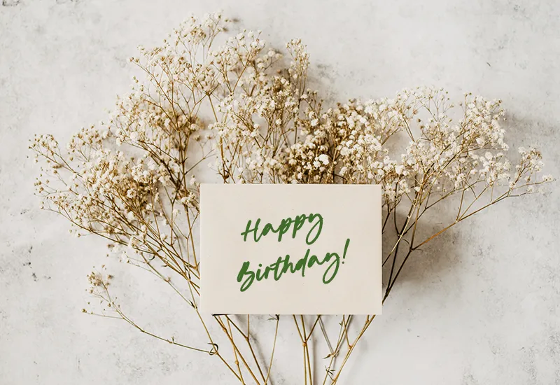 Sustainable birthday invitation and gift cards