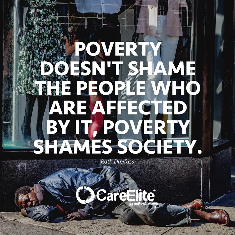"Poverty doesn't shame the people who are affected by it, poverty shames society." (Quote from Ruth Dreifuss)