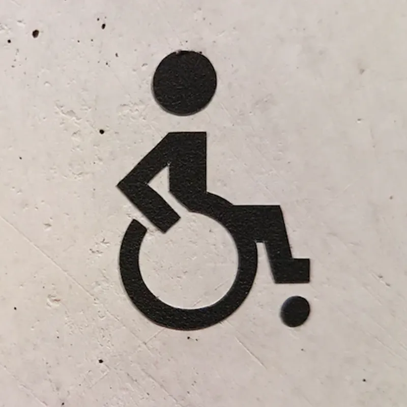 Wheelchair icon on wall