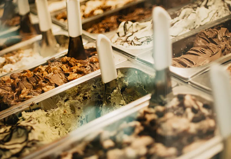 Buy from environmentally conscious ice cream parlors