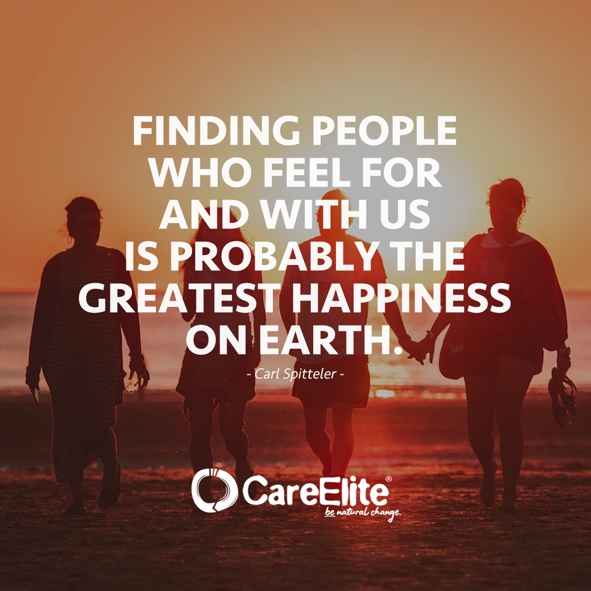 "Finding people who feel for and with us is probably the greatest happiness on earth." (Carl Spitteler)