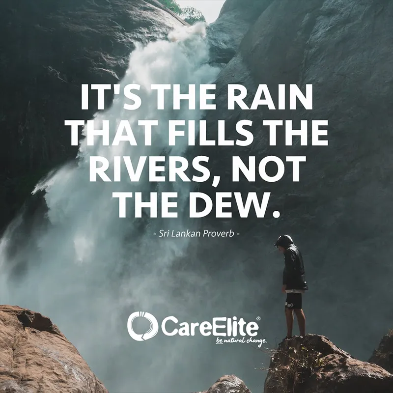 "It's the rain that fills the rivers, not the dew." (Sri Lankan Proverb)