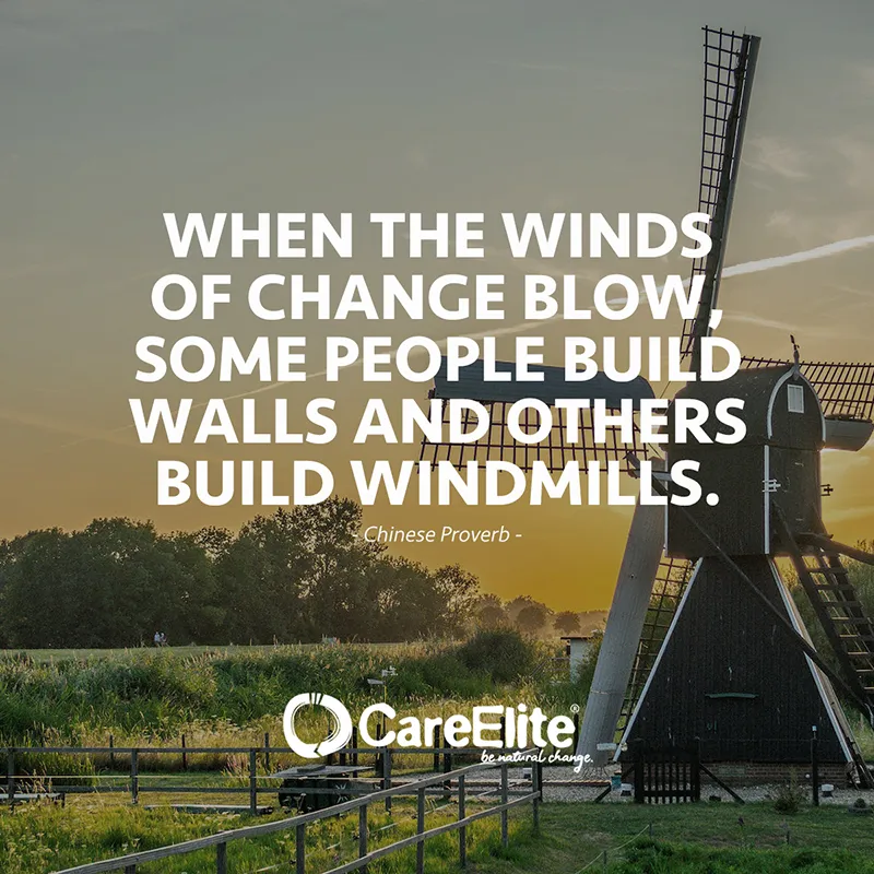 "When the winds of change blow, some people build walls and others build windmills." (Chinese Proverb)