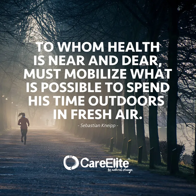 "To whom health is near and dear, must mobilize what is possible to spend his time outdoors in fresh air." (Quote from Sebastian Kneipp)