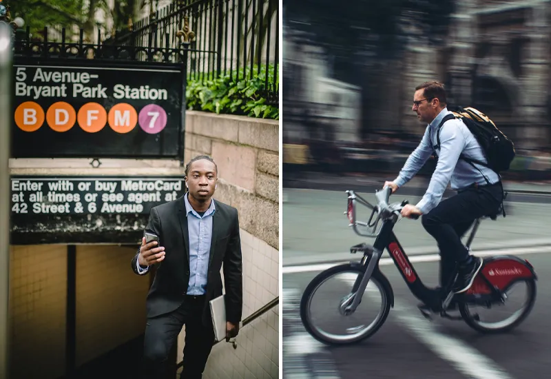 Öffentliche Verkehrsmittel und Fahrrad fahren – auch bei Geschäftsreisen