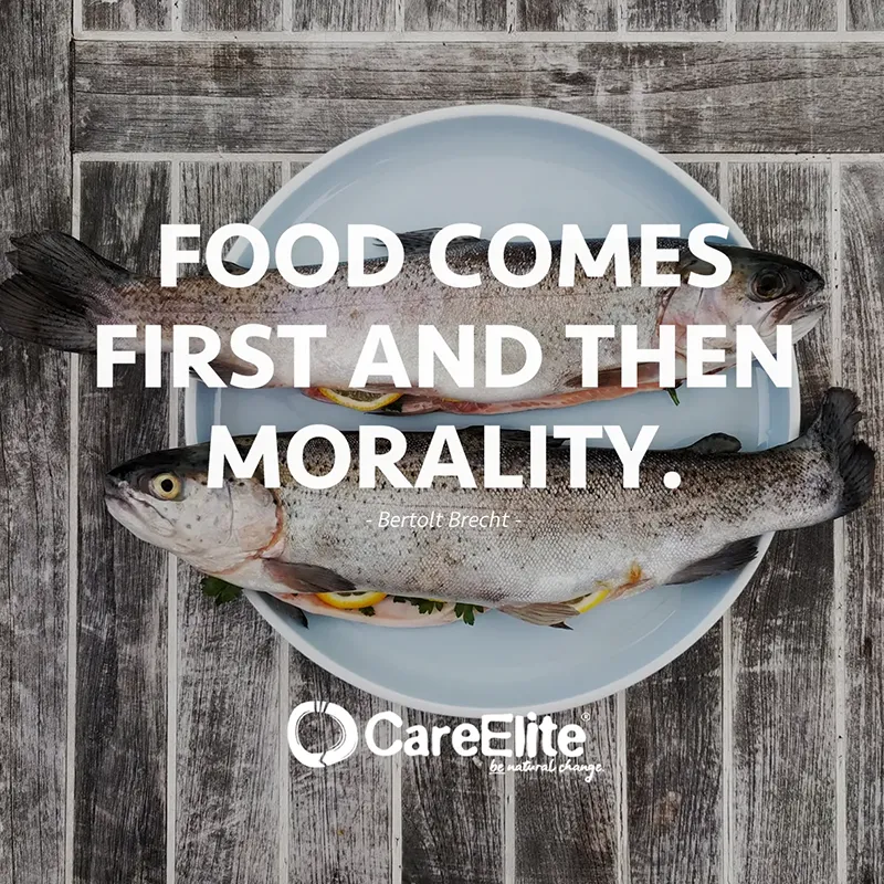 "Food comes first and then morality." (Bertolt Brecht)